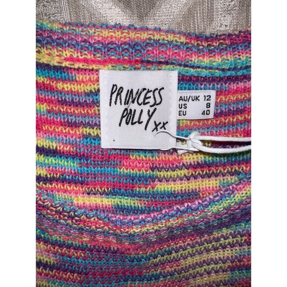 Princess Polly Rainbow Mini Dress Knit‎ Size 8 ELISH Festival Party Vibe - Picture 8 of 8